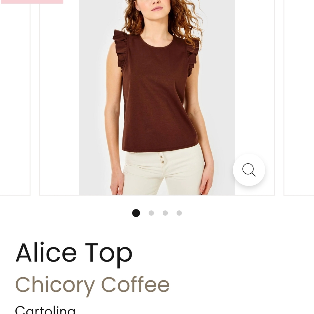 Ruffle Sleeve Tank Top - Chicory Brown